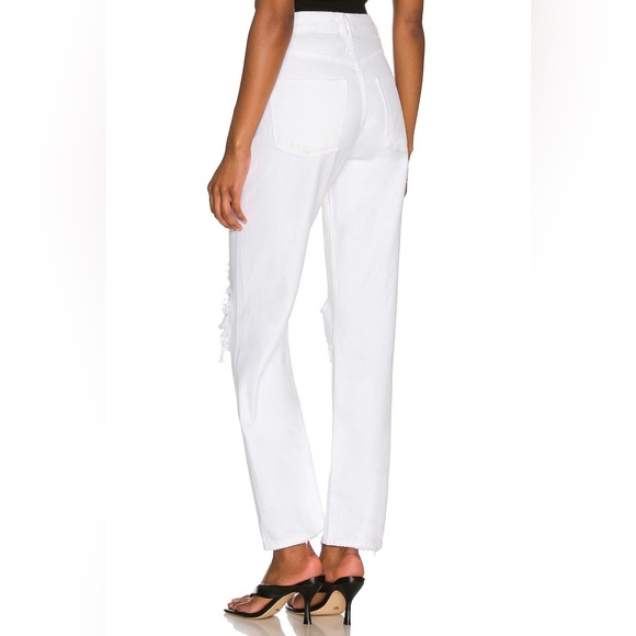 AGOLDE 90’s Jeans Mid Rise Loose Fit Vanish White Distressed Size 28 - Picture 11 of 16